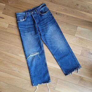 Cheap Monday "Sound" Straight Distressed Cropped Jeans size 27